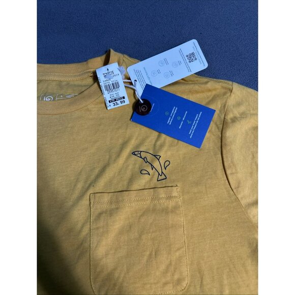 Tentree Takeout Amber Yellow Tencel Material T-Shirt Men's L Soft NWT - Picture 3 of 6